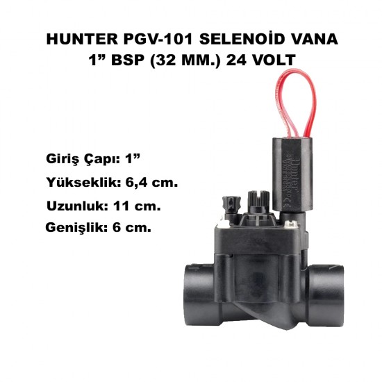 HUNTER PGV-101 SELENOİD VANA 1" BPS (32 mm.) 24 VOLT