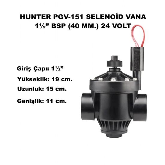 HUNTER PGV-151 SELENOİD VANA 1½" BPS (40 mm.) 24 VOLT