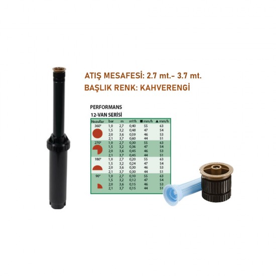 RAINBIRD US-412 UNI SPREY SPRİNK  (KAHVERENGİ - 2.7 mt. - 3.7 mt.) 5 ADET